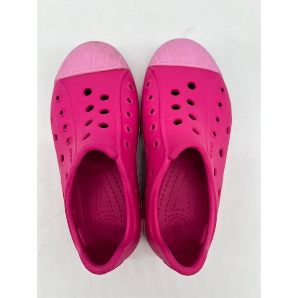 Crocs Kids Slip-On Water Shoes Girls Size 11 Pink Ventilation Holes Toe Cap - Picture 6 of 13